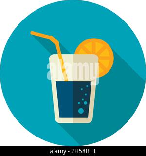 Cocktail-Vektor-Flat-Symbol. Strand. Sommer. Sommerzeit. Urlaub, Folge 10 Stock Vektor