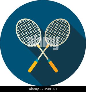 Badminton Racket Vektor flache Symbol. Strand. Sommer. Sommerzeit. Urlaub, Folge 10 Stock Vektor