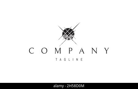 Vektorlogo, auf dem ein abstraktes Bild einer Kugel in Teile zerlegt wurde. Stock Vektor