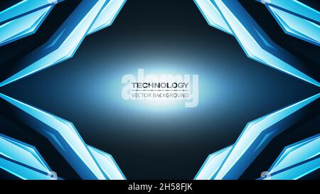Abstraktes 3d realistisches Techno-Konzept futuristischer moderner Technologie-Hintergrund mit modernen geometrischen Formen. Stock Vektor