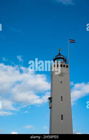 Leuchtturm in Noordwijk aan Zee (Zuid-Holland, Niederlande) Stockfoto