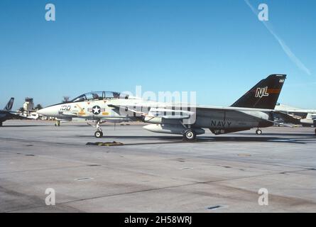 F-14 von VF-51 auf dem Asphalt bei NAS Miramar, San Diego, Kalifornien Stockfoto