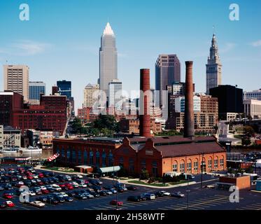 Wohnungen &#39; Bezirk in Cleveland, Ohio. Originalbild aus Carol M. Highsmith’s America, Library of Congress Collection. Digital verstärkt durch Rawpix Stockfoto