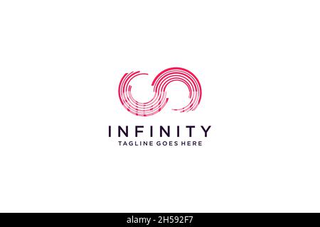 Blaues und violettes Motion Infinity-Logo auf weißem Hintergrund isoliert. Verwendbar für Geschäfts- und Technologielogos. Vektor-Logo-Design-Vorlage. Stock Vektor