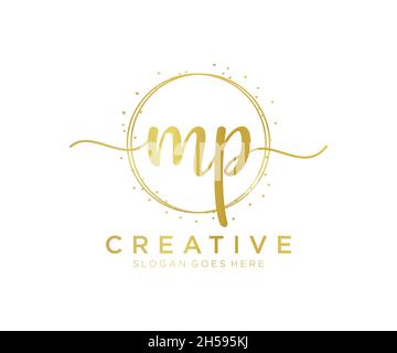 Feminines MP-Logo. Verwendbar für Natur, Salon, Spa, Kosmetik und Beauty Logos. Flaches Vektor-Logo-Design-Template-Element. Stock Vektor