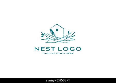 Vogelnest Logo Design Vektor-Symbol Stock Vektor