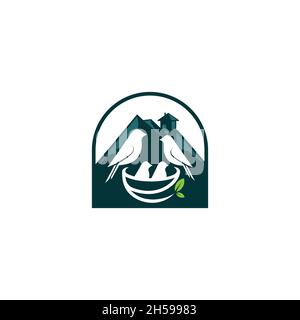 vektor-Illustration. Logo mit einer einfachen Familie Vogel Form. Kinderbetreuung. Stock Vektor