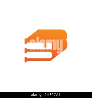Buchstabe B-Logo mit abstrakter Buchform. Stock Vektor