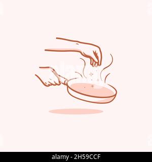 Elegantes, modernes Vintage-Logo mit der Form eines Kochens. Stock Vektor