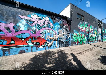 Wandmalereien im Rino Art District in Denver, Colorado, USA Stockfoto