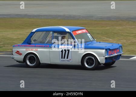 Aaron Rush, 1965 Hillman Imp im Hampton Downs Tasman Revival am 14. Januar 2017, Klasse vor 65. Stockfoto