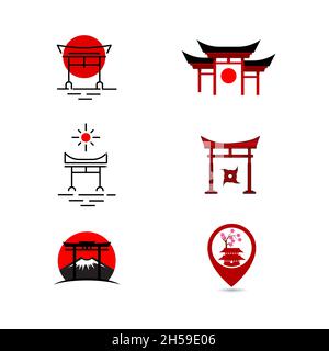 Gate Japan Vektor Symbol Design Illustration Vorlage Stockfoto