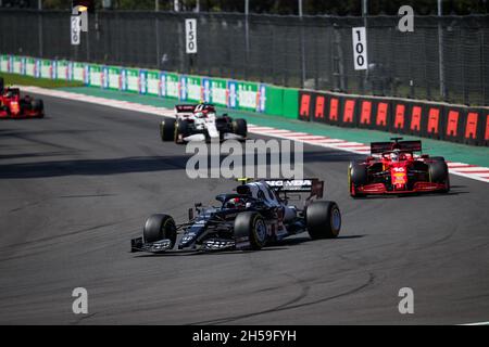 GASLY Pierre (Fra), Scuderia AlphaTauri Honda AT02, LECLERC Charles (mco), Scuderia Ferrari SF21, Aktion während des Formel 1 Gran Premio De La Ciudad De Mexico 2021, großer Preis von Mexiko-Stadt, 18. Lauf der FIA Formel 1-Weltmeisterschaft 2021 vom 5. Bis 7. November, 2021 auf dem Autodromo Hermanos Rodriguez, in Mexiko-Stadt, Mexiko - Foto: Florent Gooden/DPPI/LiveMedia Stockfoto