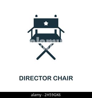Symbol für den Director Chair. Monochromes Schild aus der Sammlung der Videoproduktion. Creative Director Chair Icon Illustration für Webdesign, Infografiken und mehr Stock Vektor