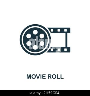 Filmrolle-Symbol. Monochromes Schild aus der Sammlung der Videoproduktion. Creative Movie Roll Icon Illustration für Web-Design, Infografiken und mehr Stock Vektor