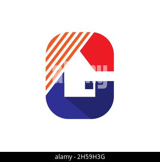 Buchstabe G Haus Logo Design Vektor Illustration Stock Vektor