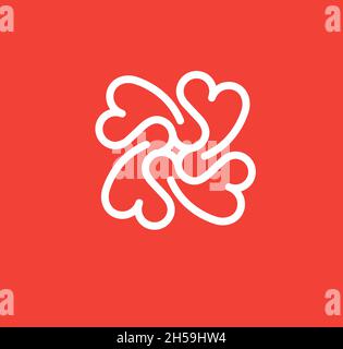 Skizziert Herz Blume Vektor Illustration, Valentine Liebe oder Hochzeit Grußkarte Mode-Design Stock Vektor