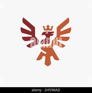 phoenix mit Krone Logo Vektor, phoenix König Vektor Konzept Illustration, Adler Krone Logo Stock Vektor