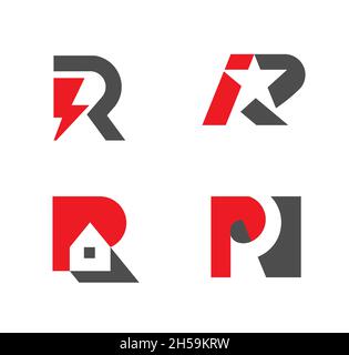 Set mit Logo-Design-Kollektion für das Firmenbranding. Logo kann für Icon, Marke, Identität, Konzept verwendet werden Stock Vektor