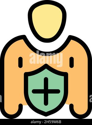 Symbol für Probiotika-Bakterien. Kontur Probiotika Bakterien Vektor Symbol Farbe flach isoliert Stock Vektor