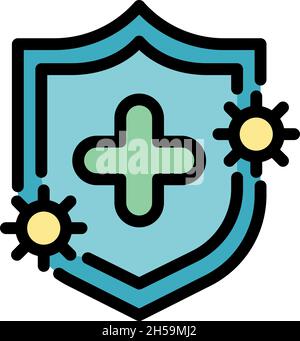 Symbol für den Schutz von Probiotika. Kontur Probiotika Schild Vektor Symbol Farbe flach isoliert Stock Vektor