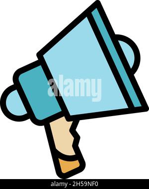 Symbol für „Rettung von Megaphonen“. Umriss Rettung Megaphon Vektor Symbol Farbe flach isoliert Stock Vektor