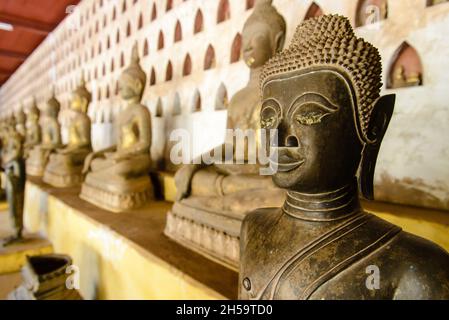 Tempelstatuen in Vientiane, Laos Stockfoto