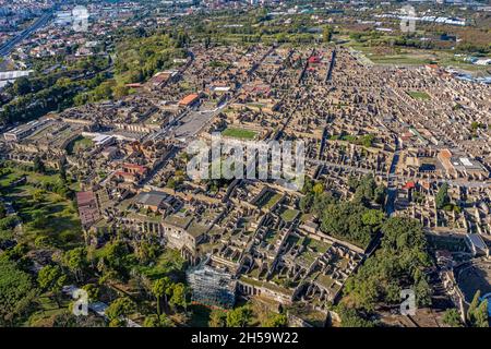 Pompei aus der Luft | Pompei von oben mit Drone Stockfoto