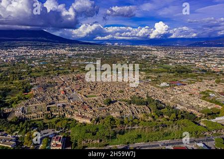 Pompei aus der Luft | Pompei von oben mit Drone Stockfoto