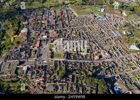 Pompei aus der Luft | Pompei von oben mit Drone Stockfoto