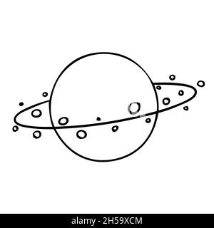 Esoterisches Planetensymbol. Himmelszeichen. Vektorgrafik im handgezeichneten Stil Stock Vektor