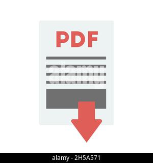 Download pdf-Datei Taste isoliert auf weiß Stockfoto