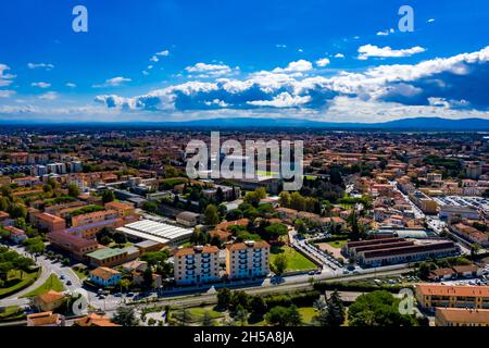 Pisa aus der Luft | Pis in Italien von oben Stockfoto