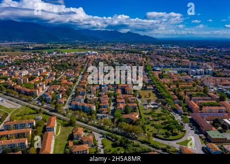 Pisa aus der Luft | Pis in Italien von oben Stockfoto