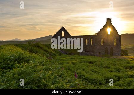 Die lange verlassene Ynys-y-pandy Slate Mill, Pont-y-Pandy, nordwales Stockfoto