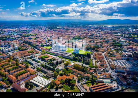 Pisa aus der Luft | Pis in Italien von oben Stockfoto