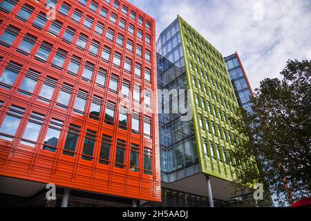 Renzo Piano Central St. Giles Gebäude, moderne Geschäftsbüros in der Nähe von saint giles in den Feldern, Kirche, St. Giles, london, england, großbritannien Stockfoto