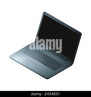Flacher isometrischer Laptop-Vektor. Isometrischer Bildschirm für Computertechnologie. Stock Vektor