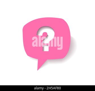 Fragezeichen-Symbol in rosa Sprechblase. Fragen Zeichen. Stock Vektor