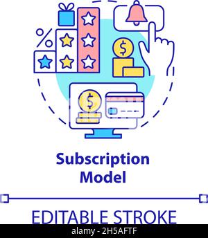 Symbol für das Konzept des Abonnementmodells Stock Vektor