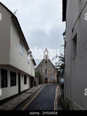 Ehemalige Allerheiligen-Kirche in The Pallent, Chichester, West Sussex, Großbritannien Stockfoto