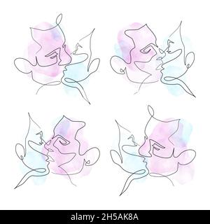 Vektor-Illustration, küssen Mann und Frau Stockfoto