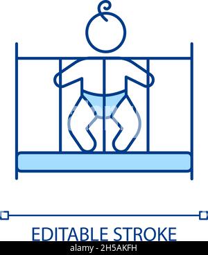 RGB-Farbsymbol für Kind in der Wiege Stock Vektor