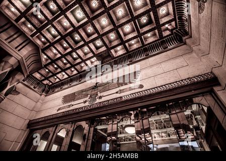 Ogden's Historic Peery's Egyptian Theatre at Night - Utah Stockfoto