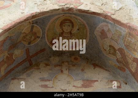 Fresken der St. Nikolaus Kirche in Myra. Demre, Antalya, Türkei Stockfoto