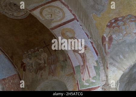 Fresken der St. Nikolaus Kirche in Myra. Demre, Antalya, Türkei Stockfoto