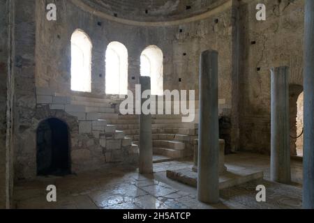 Innenraum der St. Nikolaus Kirche in Myra. Demre, Antalya, Türkei Stockfoto