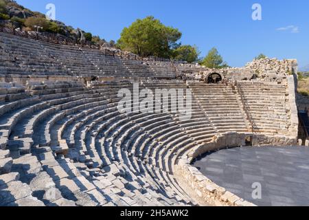 Altes Theater in der antiken Stadt Patara. Antalya, Türkei Stockfoto