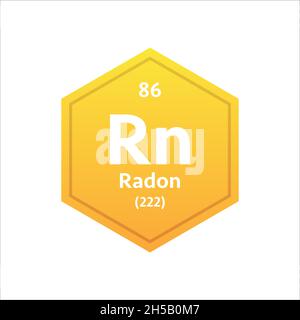 Radon-Symbol. Chemisches Element des Periodensystems. Vektorgrafik. Stock Vektor