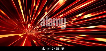 Farbenfroher abstrakter Panoramafenster: Lichtstreifen/Balken. (Auto Backplate, 3D Rendering Computer digital generierte Illustration.) Stockfoto